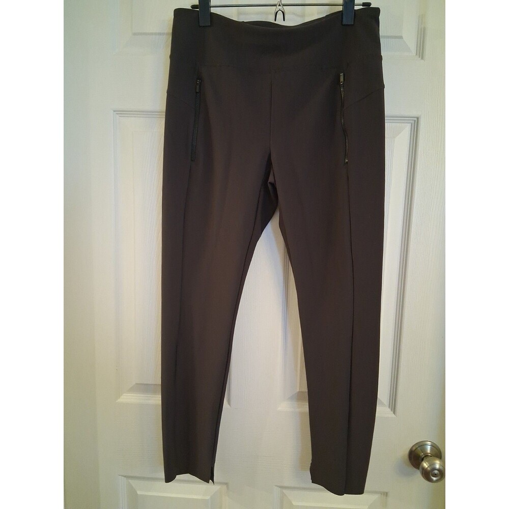 Athleta Stellar Tight Pants Brown High Rise Zip Pocket Leggings Women's Size M